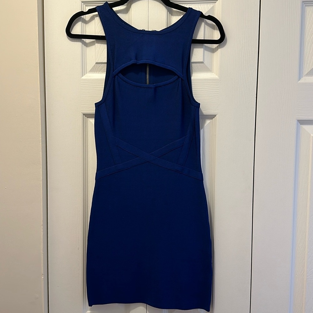 Bebe, bandage blue dress, small